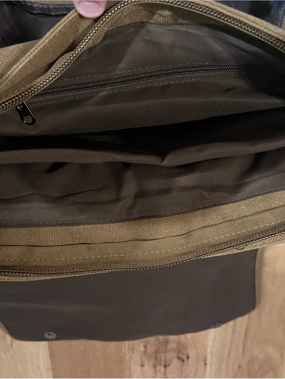 Olive Brown Canvas Laptop Briefcase - Men's Professional Laptop Bag